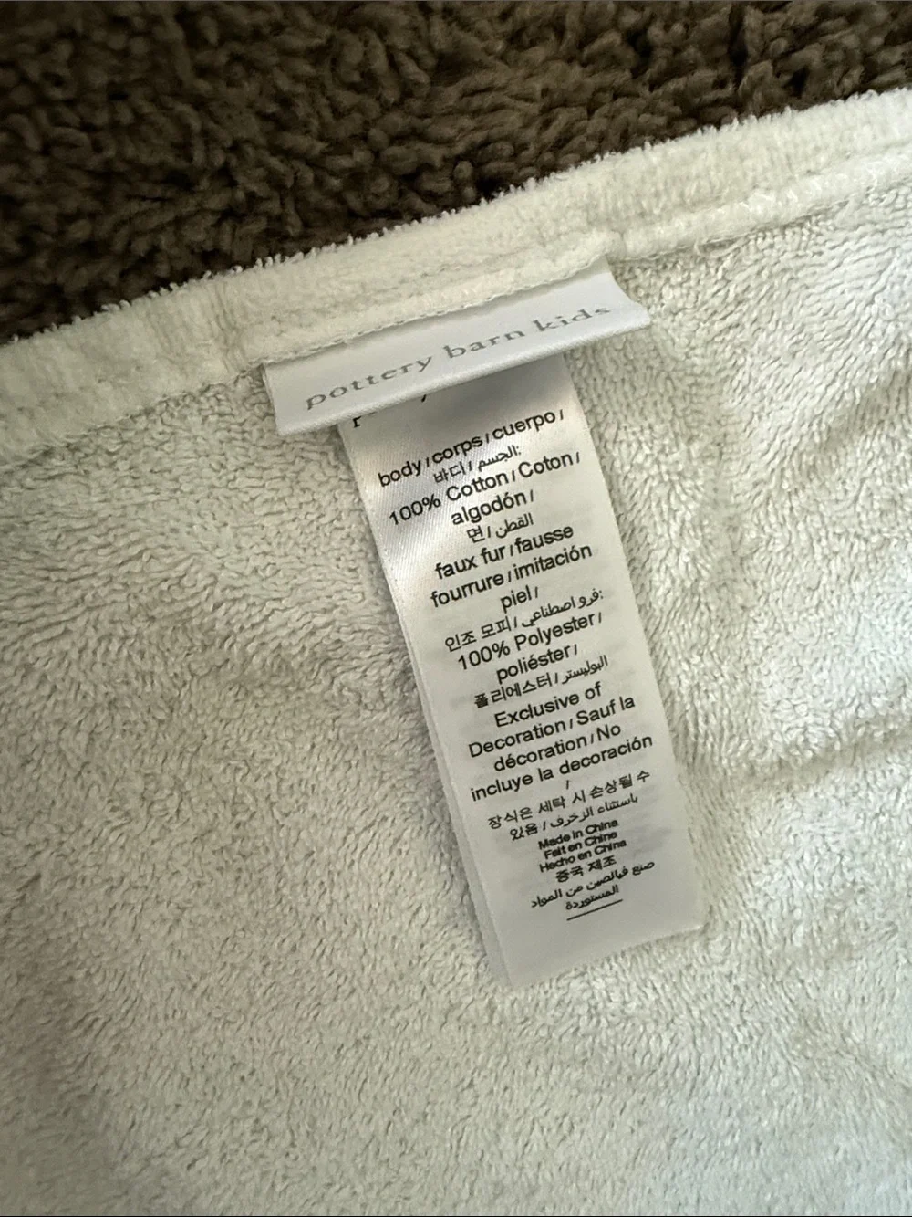 Pottery Barn Kids soft hooded
